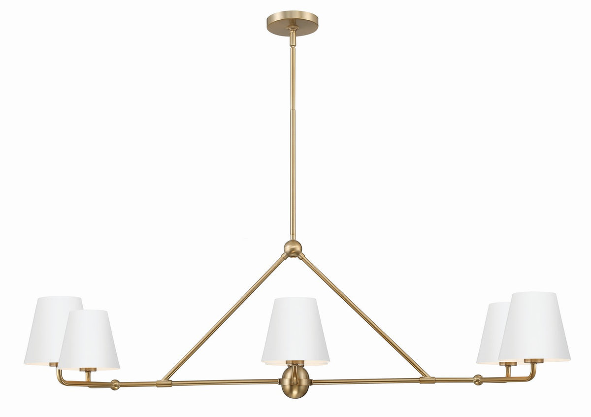 Crystorama - XAV-B9306-VG-WH - Six Light Chandelier - Xavier - Vibrant Gold