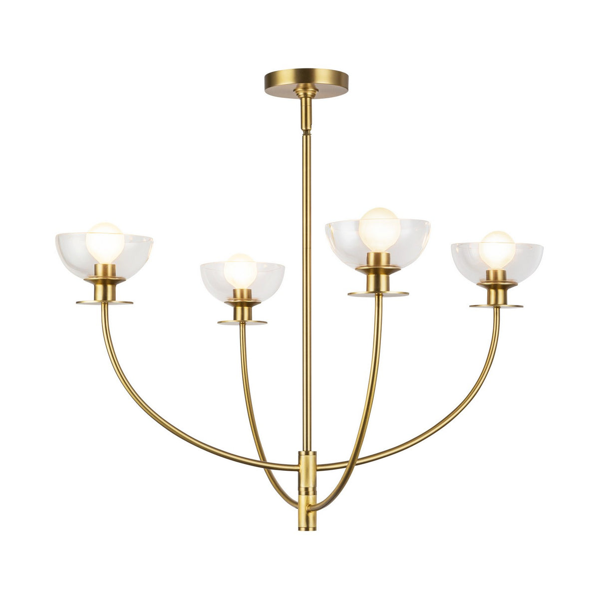 Alora Canada - CH515226BGCL - Four Light Chandelier - Sylvia - Brushed Gold/Clear Glass