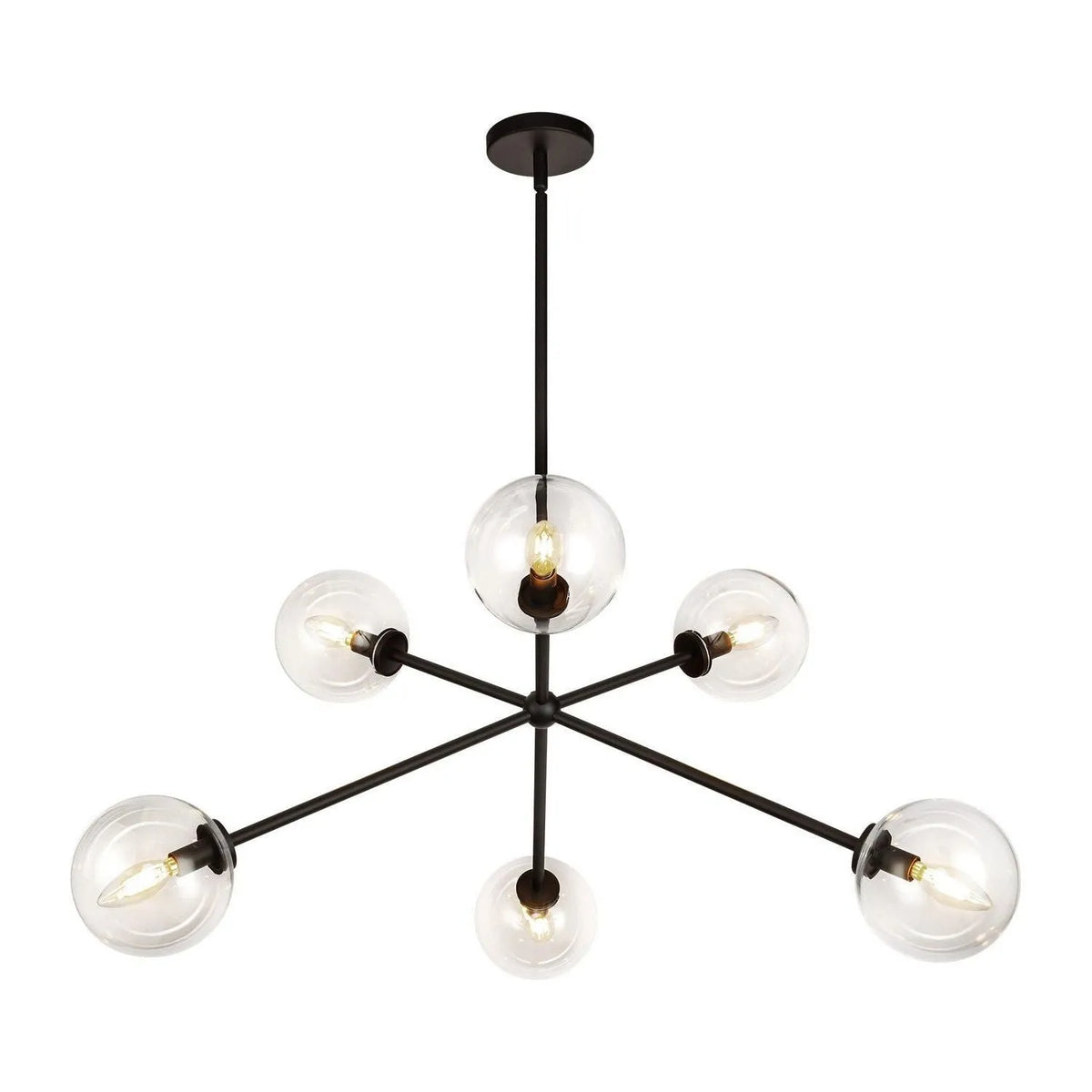 Alora Canada - CH549640MBCL - Six Light Chandelier - Cassia - Matte Black/Clear Glass