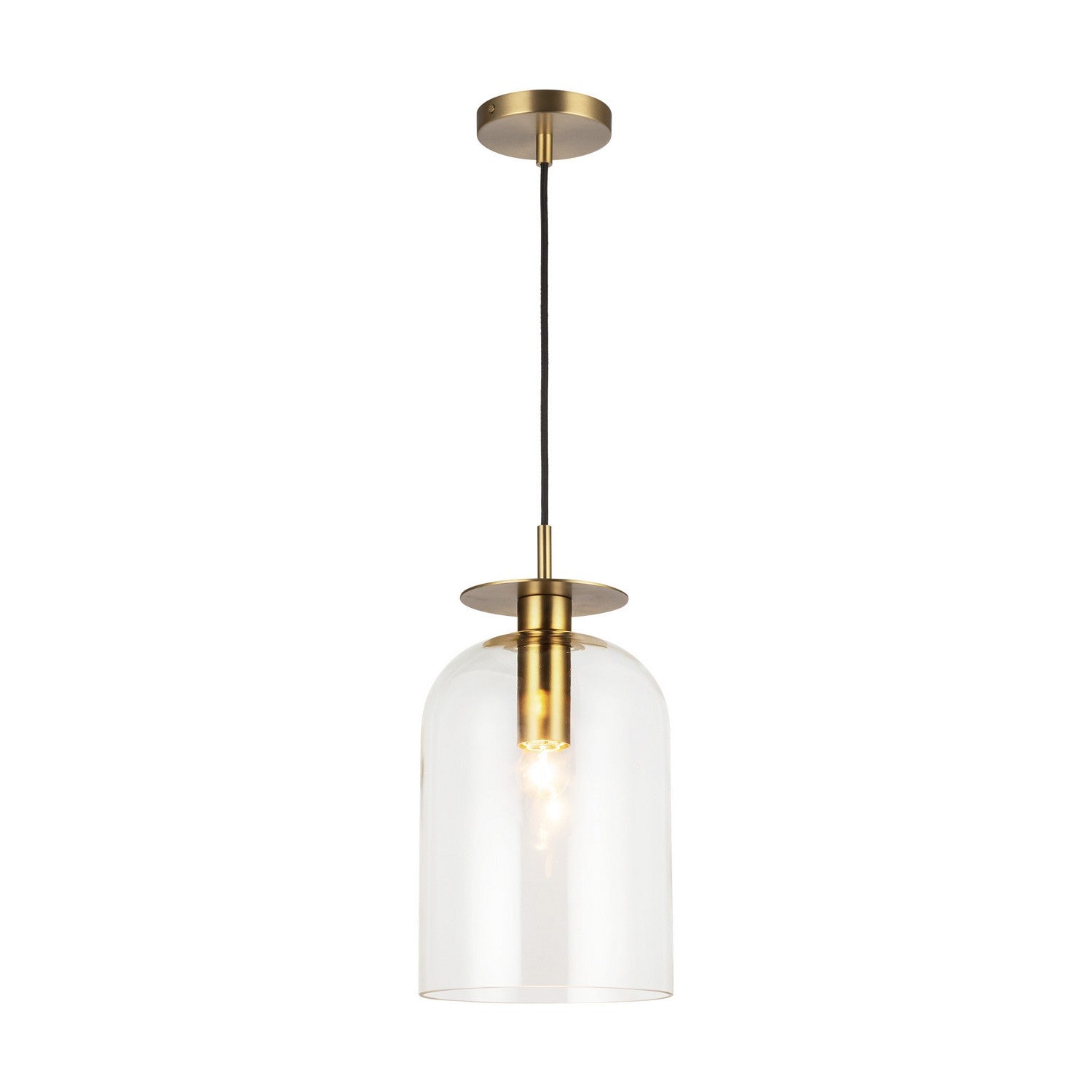 Alora Canada - PD515408BGCL - One Light Pendant - Sylvia - Brushed Gold/Clear Glass