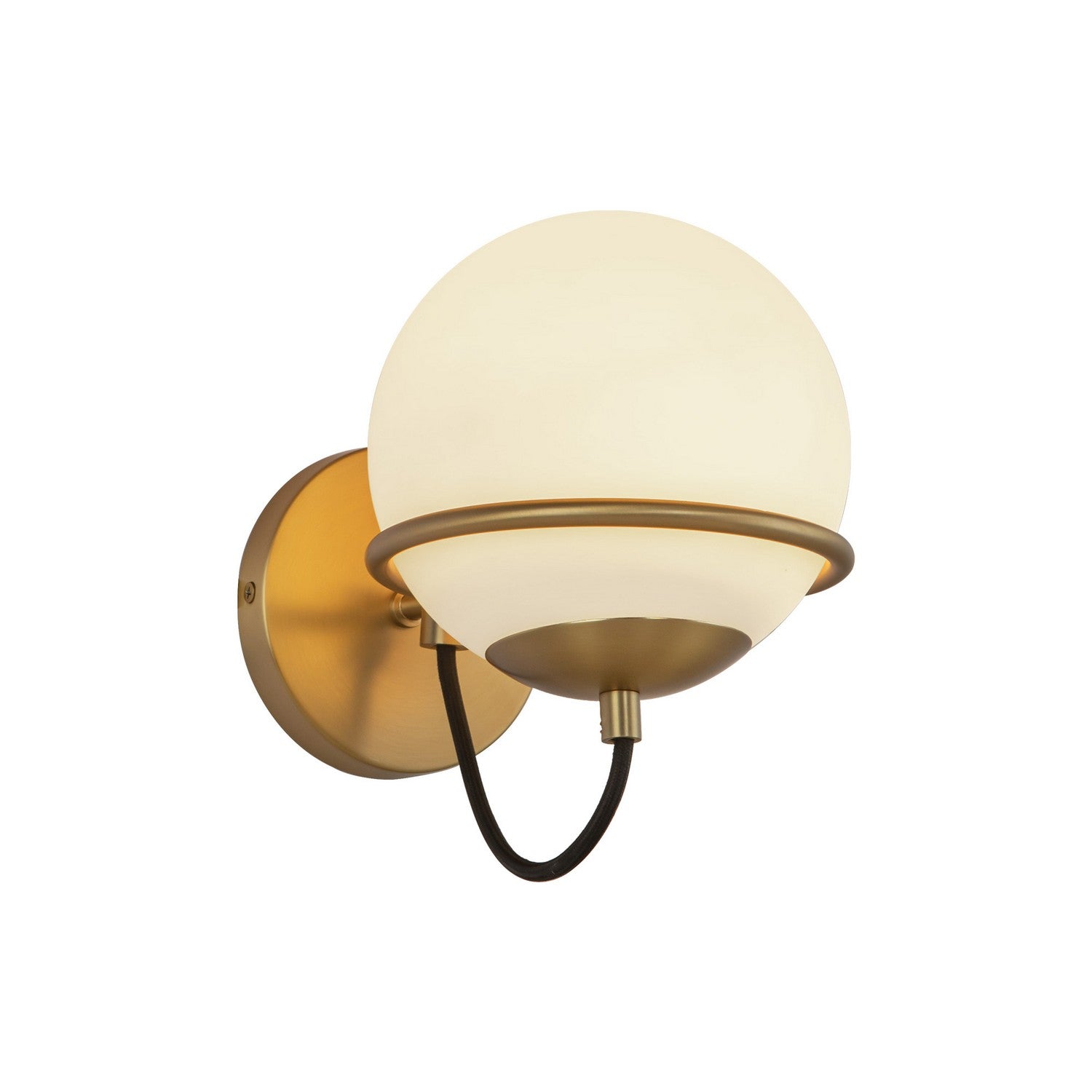 Alora Canada - WV458107AGOP - One Light Wall Vanity - Alba - Aged Brass/Opal Glass