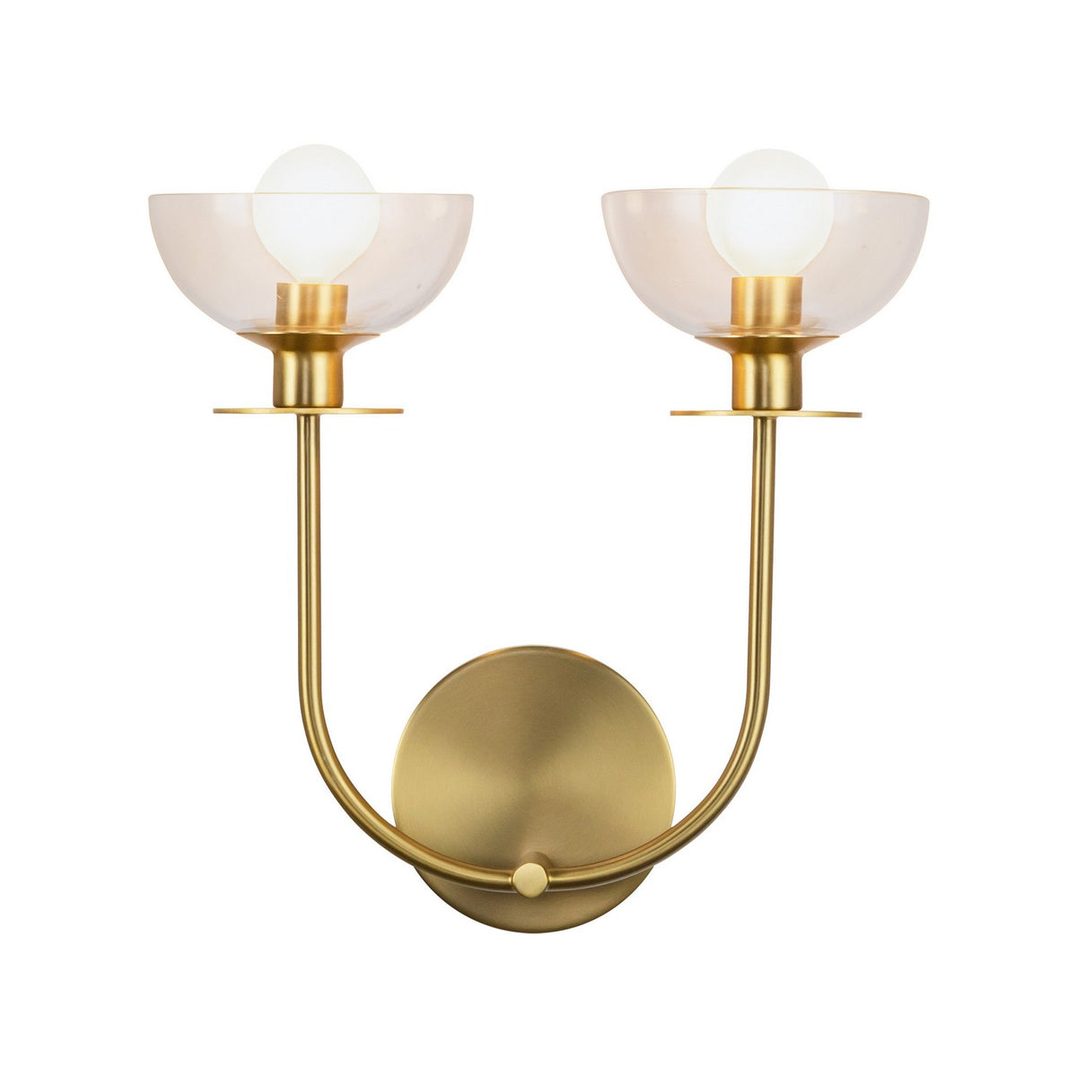 Alora Canada - WV515212BGCL - Two Light Wall Vanity - Sylvia - Brushed Gold/Clear Glass