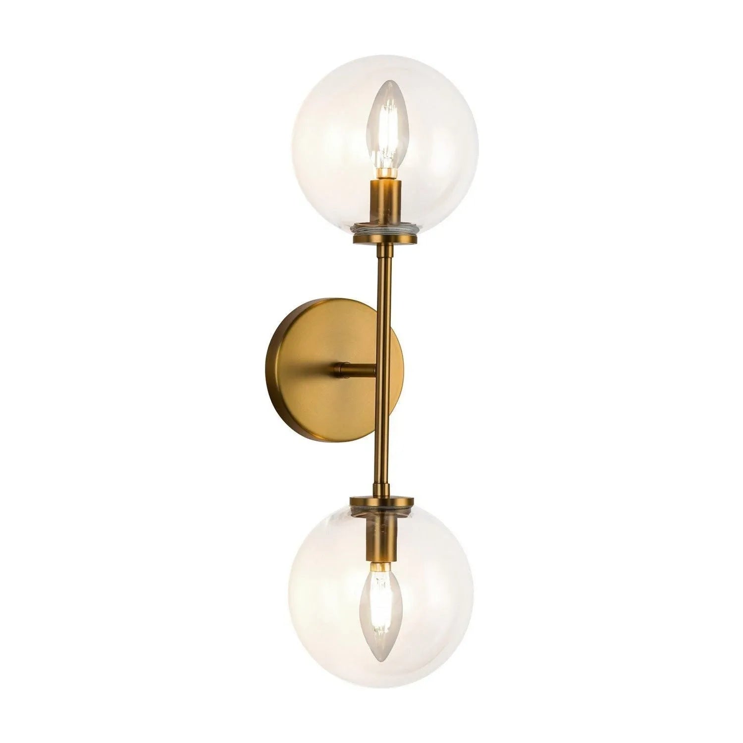 Alora Canada - WV549220AGCL - Two Light Wall Vanity - Cassia - Aged Gold/Clear Glass