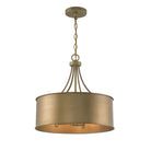 Meridian M7040BG Four Light Pendant in Brushed Gold