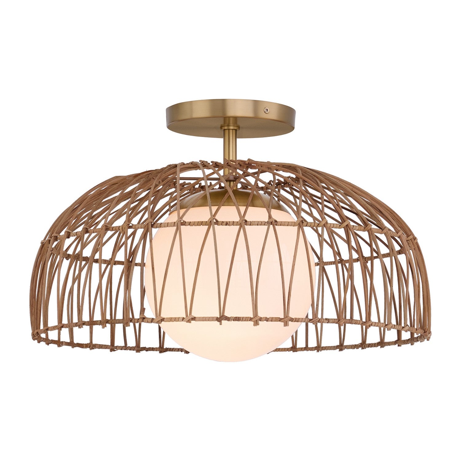 Meridian M7043NB Cabriolet à une lumière Suspension ou semi-affleurant en laiton naturel