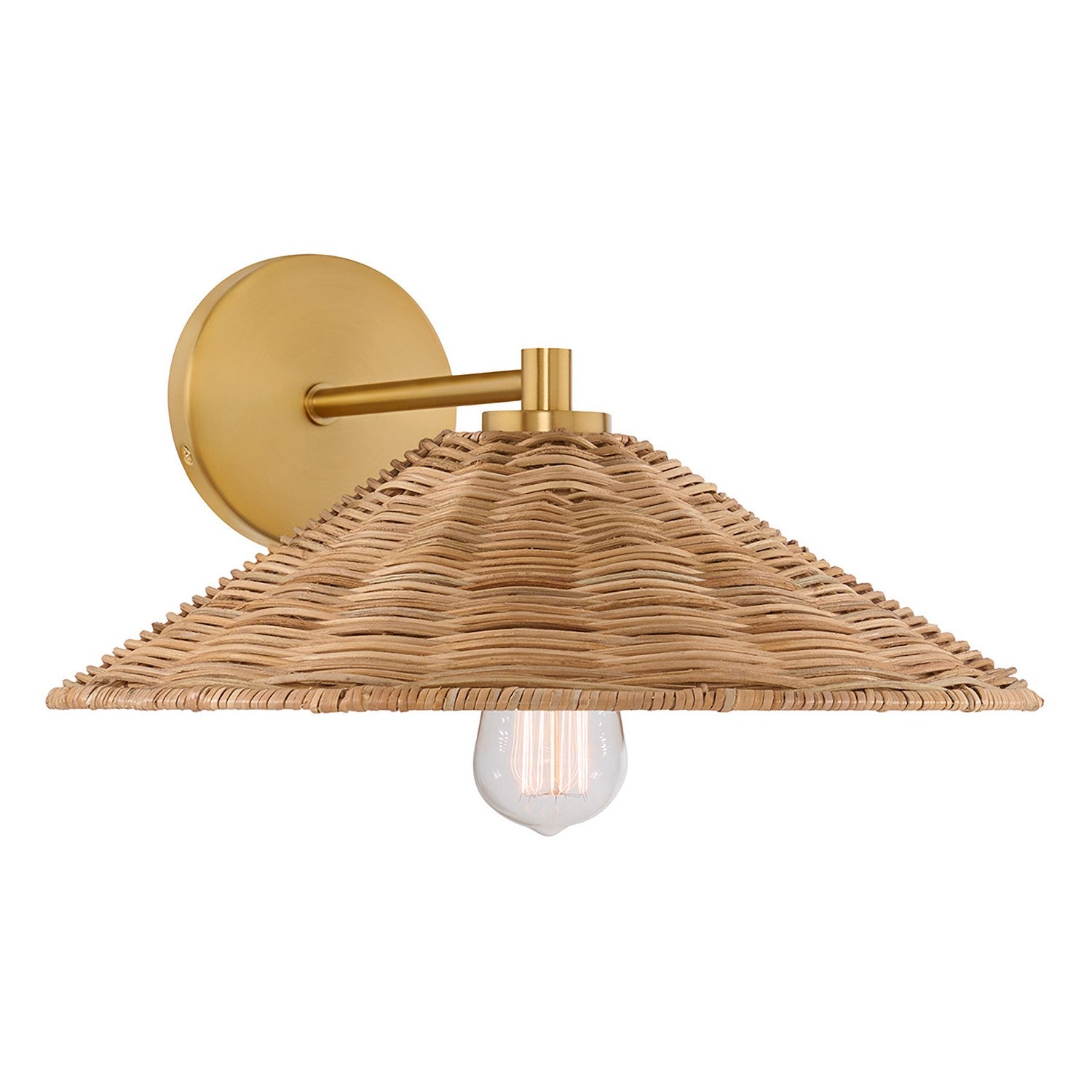 Meridian M90106NB One Light Wall Sconce in Natural Brass