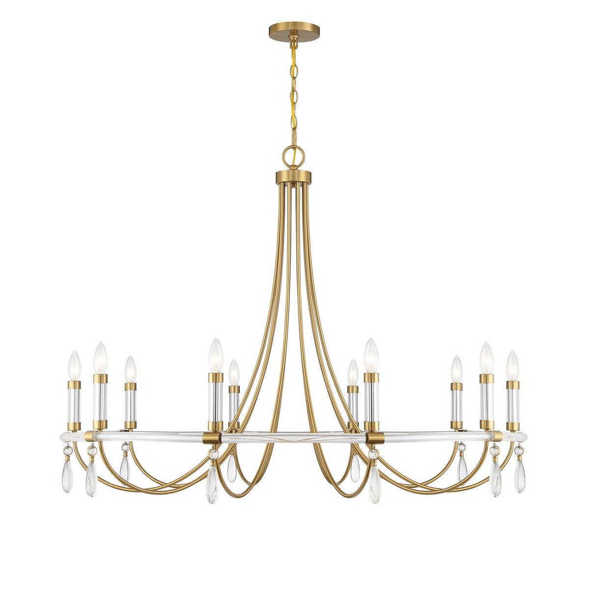 Savoy House - 1-7712-10-195 - Ten Light Chandelier - Mayfair - Warm Brass and Chrome