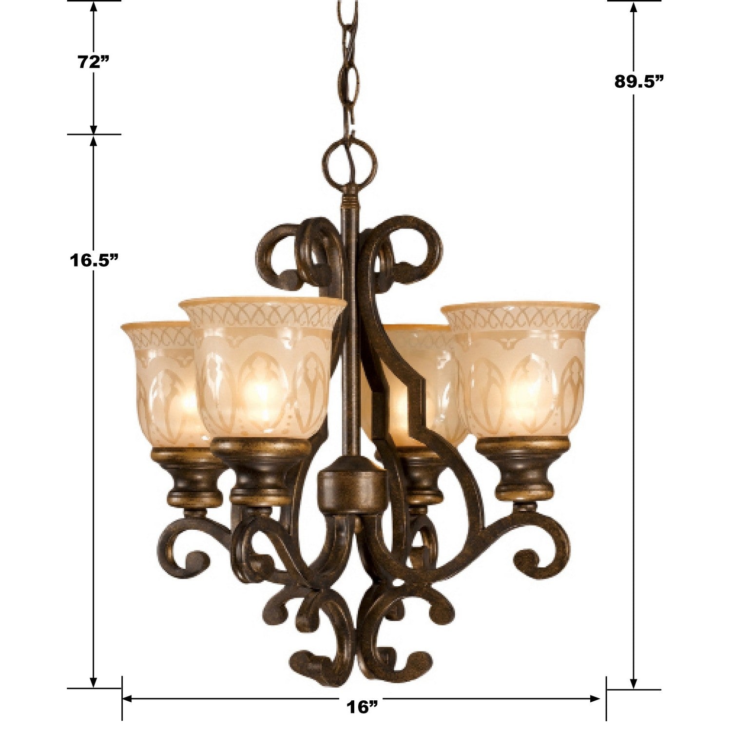 Crystorama - 7404-BU - Mini lampe à quatre lumières Suspendu - Norwalk - Bronze Umber