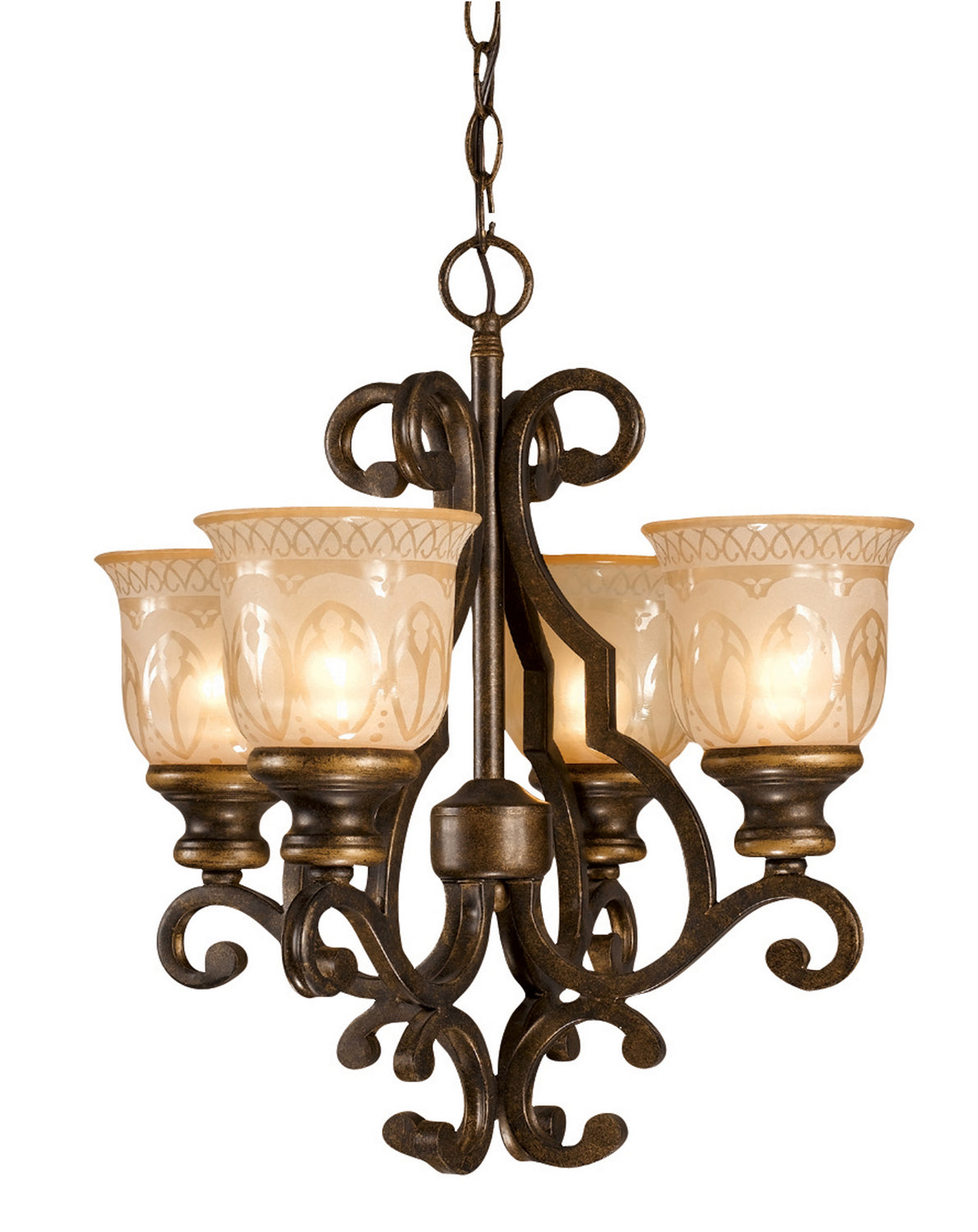 Crystorama - 7404-BU - Mini lampe à quatre lumières Suspendu - Norwalk - Bronze Umber