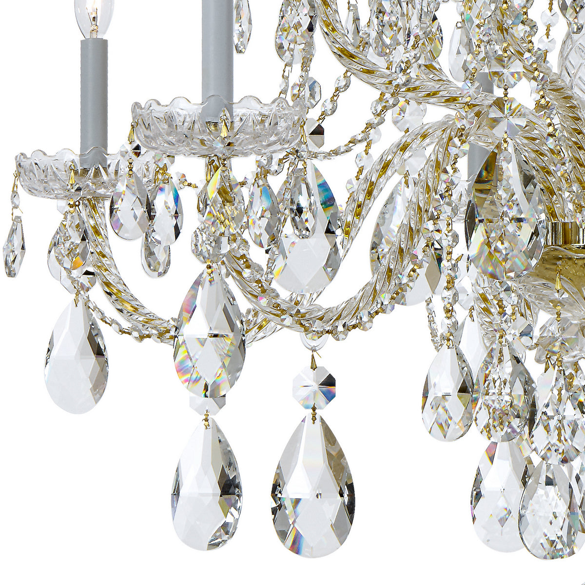 Crystorama - 1112-PB-CL-MWP - 12 Lumières Suspendu - Cristal traditionnel - Laiton poli