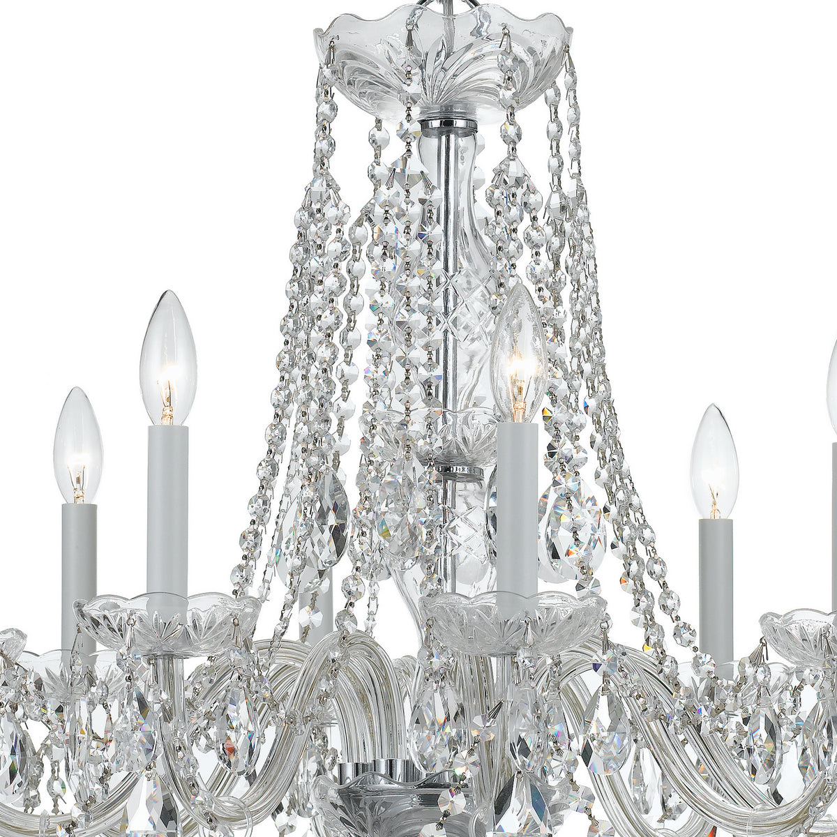 Crystorama - 1138-CH-CL-MWP - Huit lumières Suspendu - Cristal traditionnel - Chrome poli