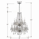Crystorama - 1137-CH-CL-MWP - 12 Lumières Suspendu - Cristal traditionnel - Chrome poli