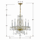 Crystorama - 1061-PB-CL-MWP - Five Light Mini Chandelier - Traditional Crystal - Polished Brass