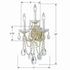 Crystorama - 4423-GD-CL-MWP - Trois lumières Murale - Marie-Thérèse - Or