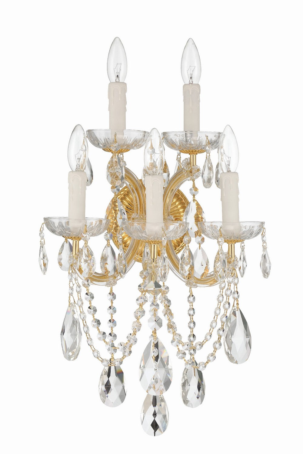 Crystorama - 4425-GD-CL-MWP - Cinq lumières Murale - Marie-Thérèse - Or