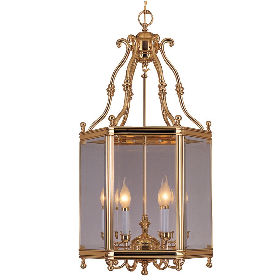 Crystorama Lanterne Windsor à six lumières 948-PB en laiton poli