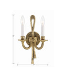Crystorama - 650-OB - Deux lumières Murale - Lexsi - Olde Brass