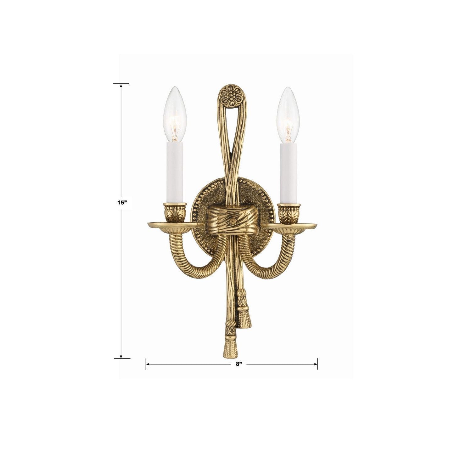 Crystorama - 650-OB - Deux lumières Murale - Lexsi - Olde Brass