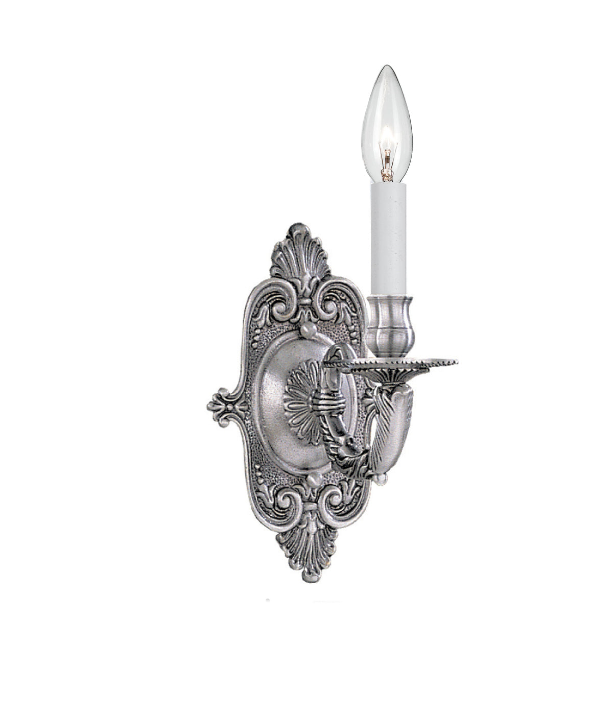 Crystorama Applique murale en laiton coulé 641-PW, 1 lampe Murale en étain