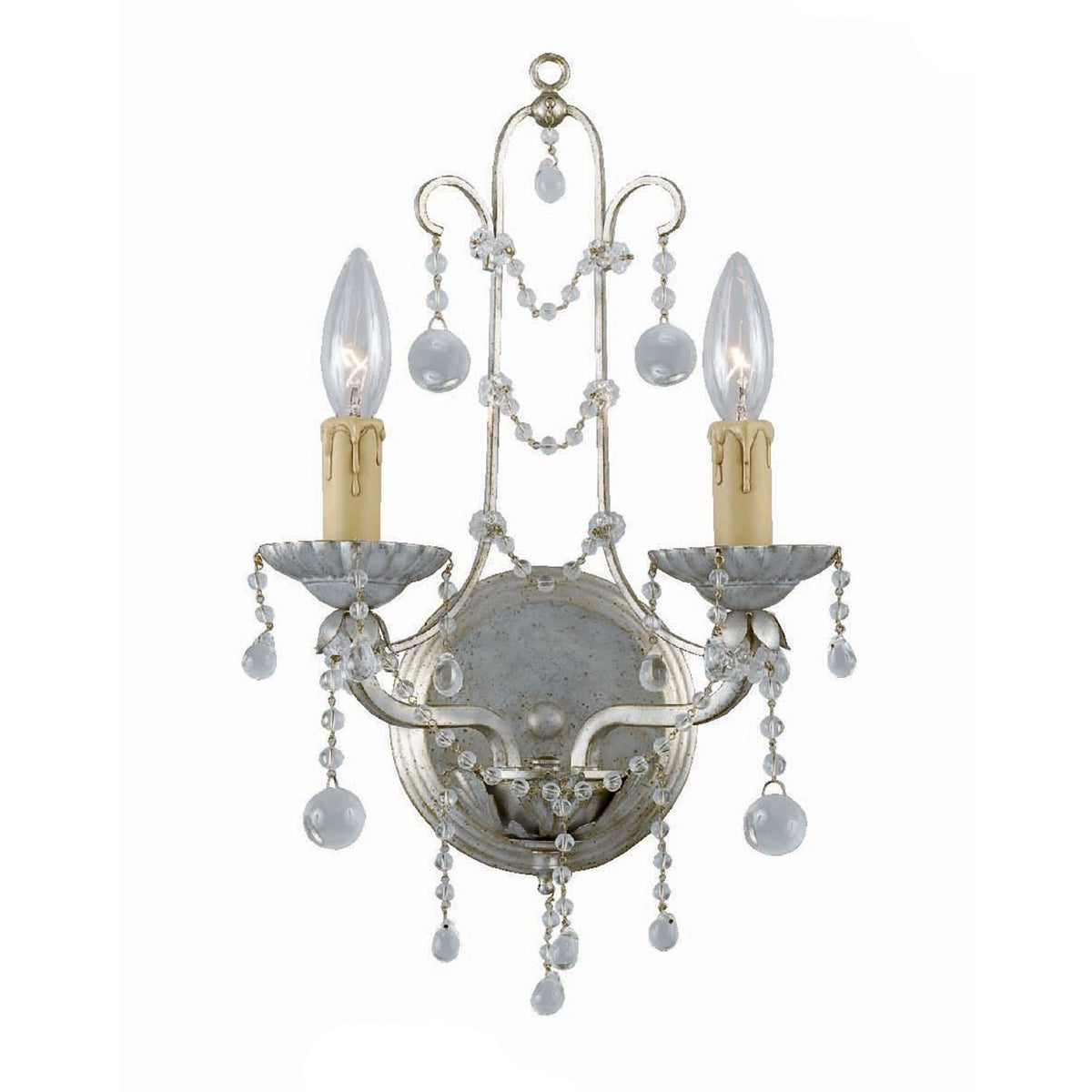 Crystorama - 4612-SL - Two Light Wall Sconce - Paris Market - Silver Leaf