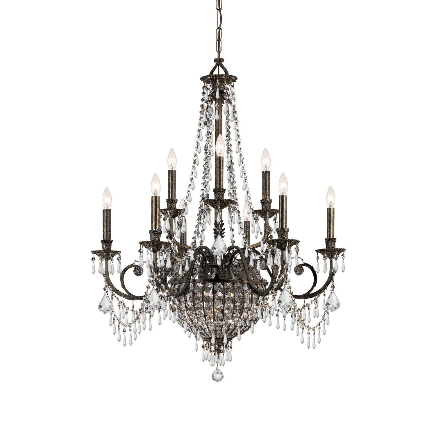Crystorama - 5168-EB-CL-MWP - 12 Light Chandelier - Vanderbilt - English Bronze