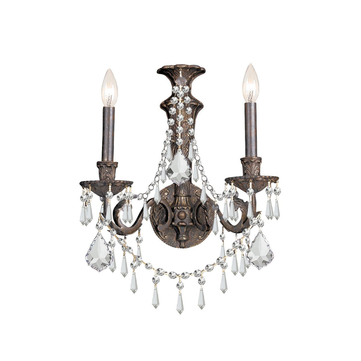 Crystorama - 5162-EB-CL-MWP - Two Light Wall Sconce - Vanderbilt - English Bronze