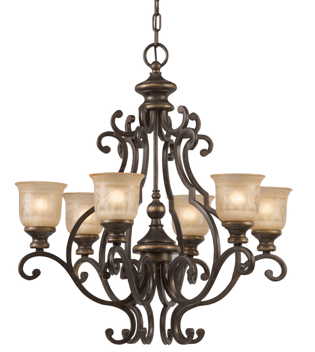 Crystorama - 7416-BU - Six lumières Suspendu - Norwalk - Bronze Umber