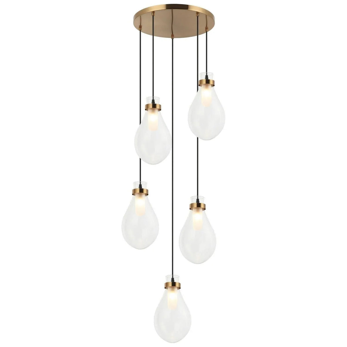 Matteo Canada - C31905AG - Five Light Pendant - Seranna - Aged Gold Brass