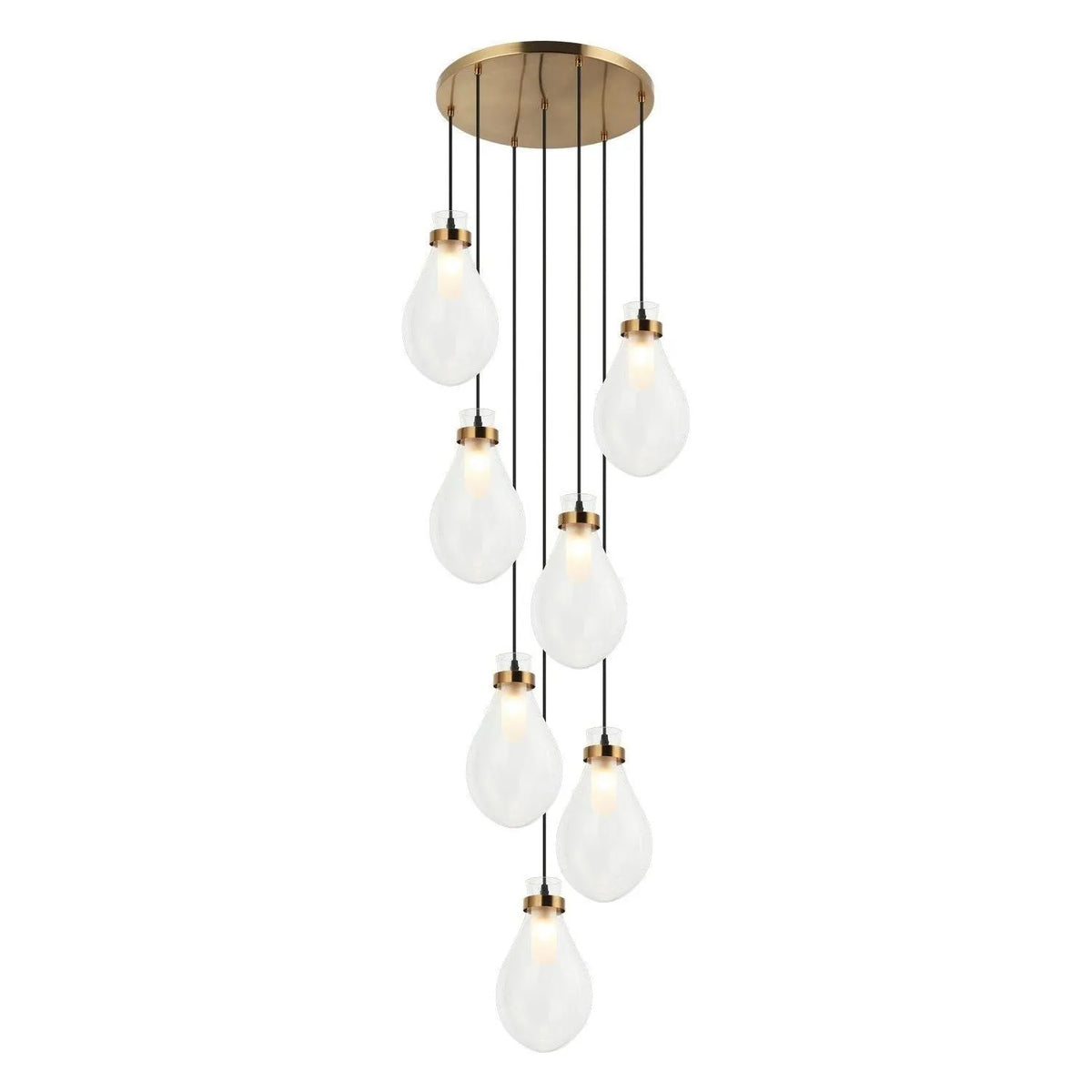 Matteo Canada - C31907AG - Seven Light Pendant - Seranna - Aged Gold Brass