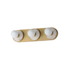Maxim - 26093WANAB - Three Light Wall Sconce - Hollywood - Whit Alabaster / Natural Aged Brass