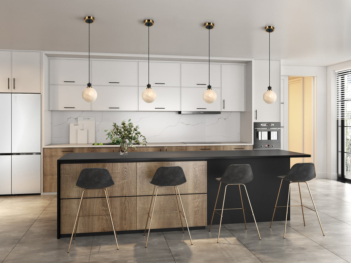 Artcraft Canada - AC11870SW - One Light Pendant - Gem - Black and Brushed Brass