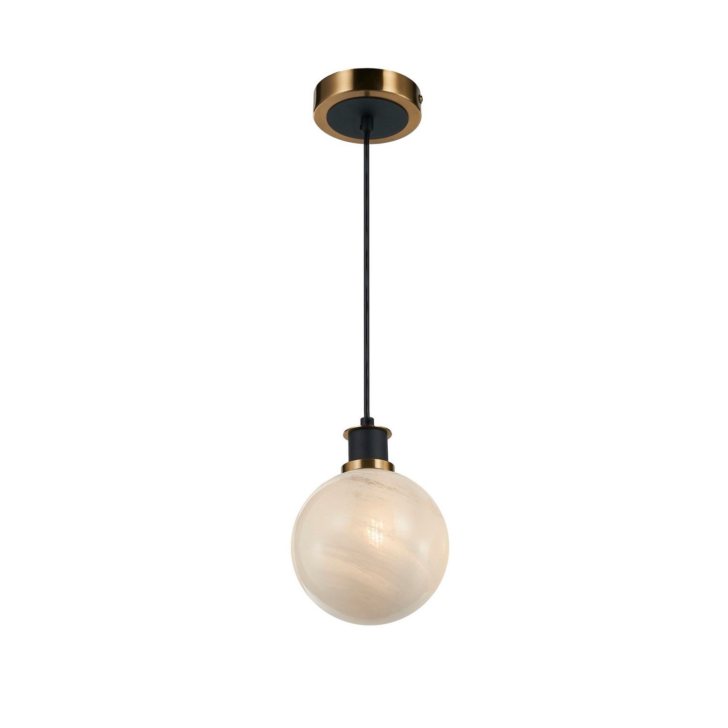 Artcraft Canada - AC11870SW - One Light Pendant - Gem - Black and Brushed Brass