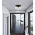 Artcraft Canada - AC11873WH - Three Light Semi-Flush Mount - Gem - Black and Brushed Brass