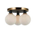Artcraft Canada - AC11873WH - Three Light Semi-Flush Mount - Gem - Black and Brushed Brass