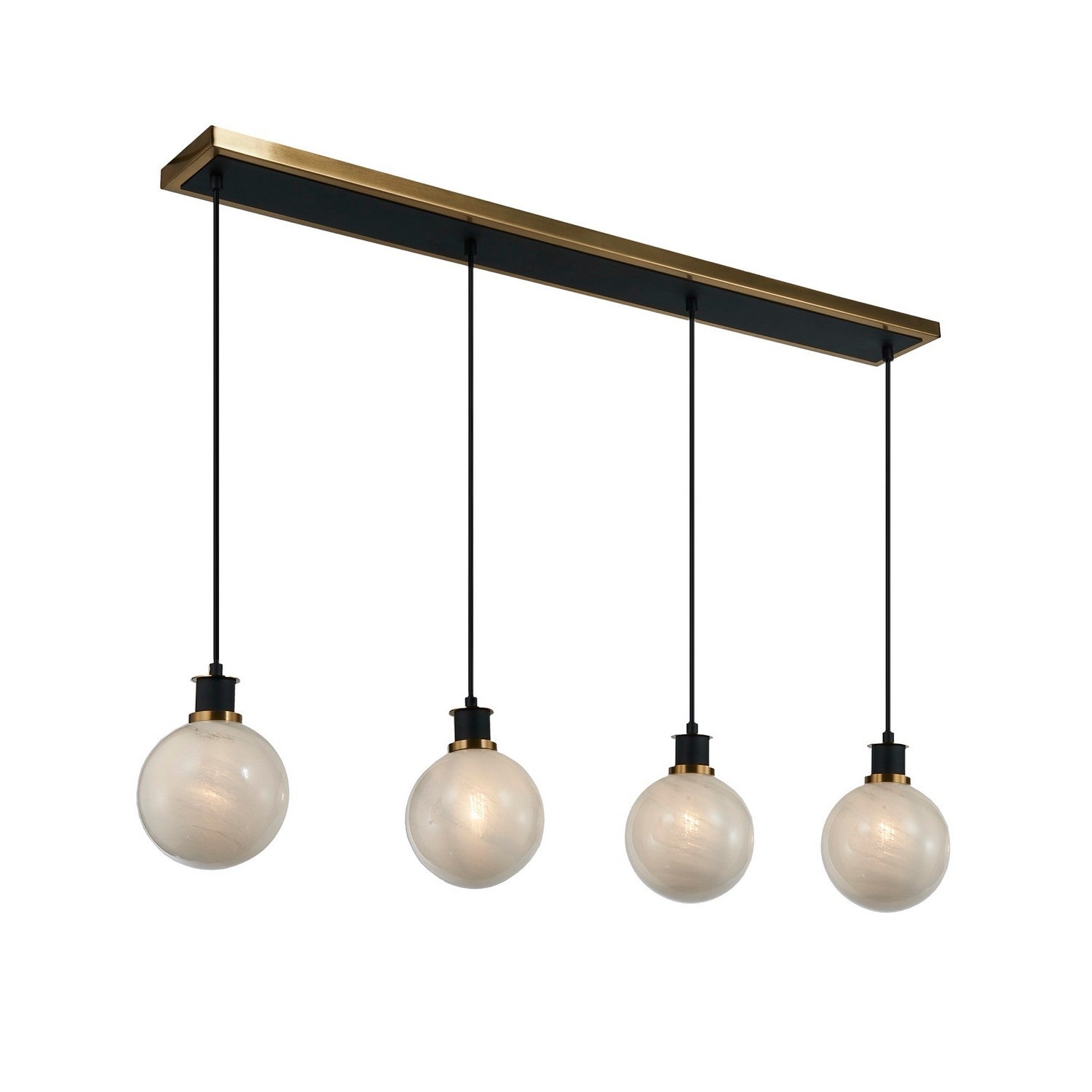 Artcraft Canada - AC11874SW - Four Light Island/Pool Table - Gem - Black and Brushed Brass