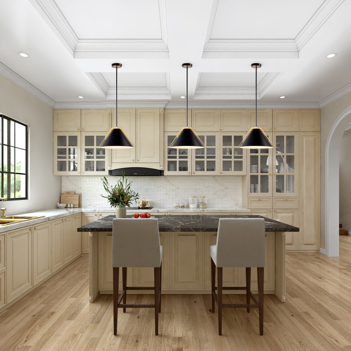 Artcraft Canada - AC11910BK - Une lampe Suspension - Baltique - Laiton noir et brossé