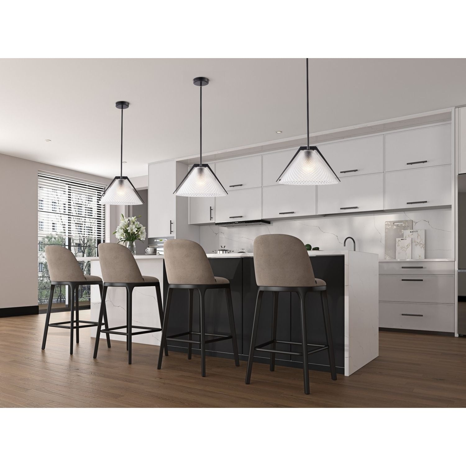 Artcraft Canada - AC11911BK - One Light Pendant - Baltic - Black and Brushed Brass
