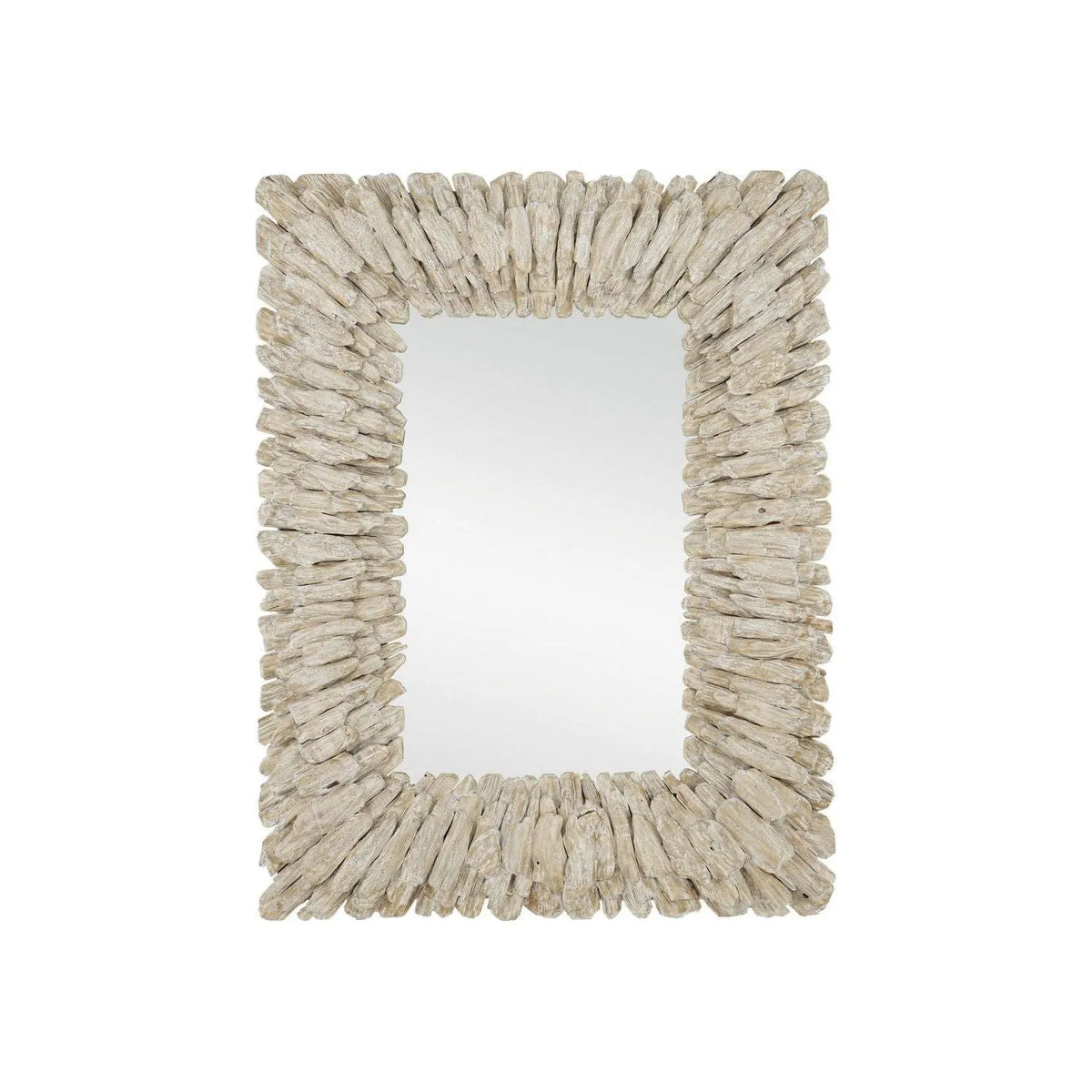 Currey and Company - 1000-0150 - Mirror - Beachhead - Whitewashed Driftwood/Mirror
