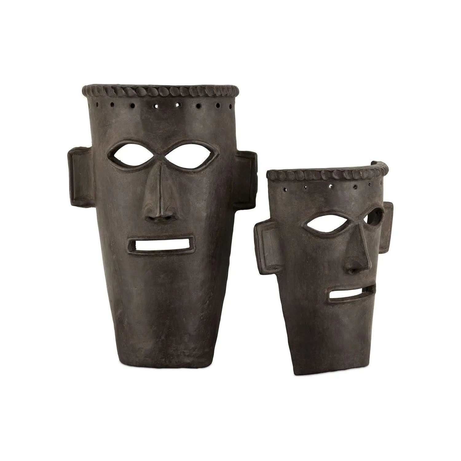 Currey and Company - 1200-0756 - Mask Set of 2 - Etu - Natural/Whitewash