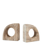 Ensemble de 2 objets en travertin Russo de Currey and Company 1200-0816, couleur naturelle