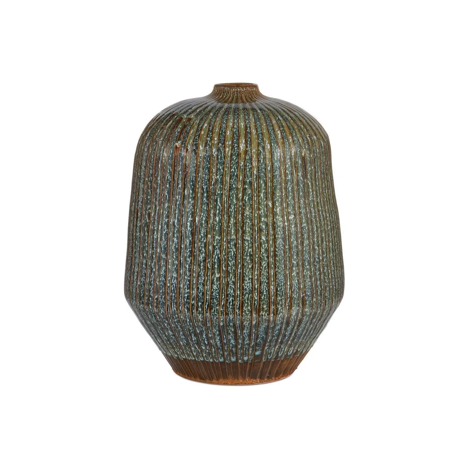 Currey and Company - 1200-0824 - Vase - Shoulder - Reactive Blue/Brown