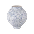 Currey and Company - 1200-0866 - Vase - Collection Blue Zag - Bleu/Blanc