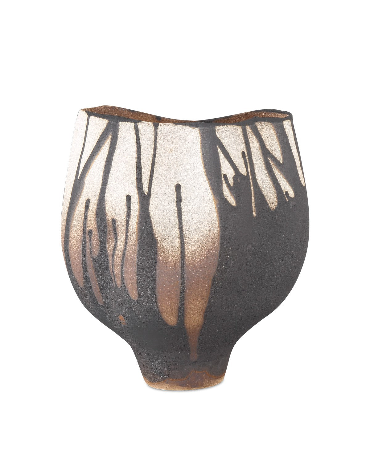 Currey and Company - 1200-0873 - Vase - Collection Inoue - Noir/Blanc cassé