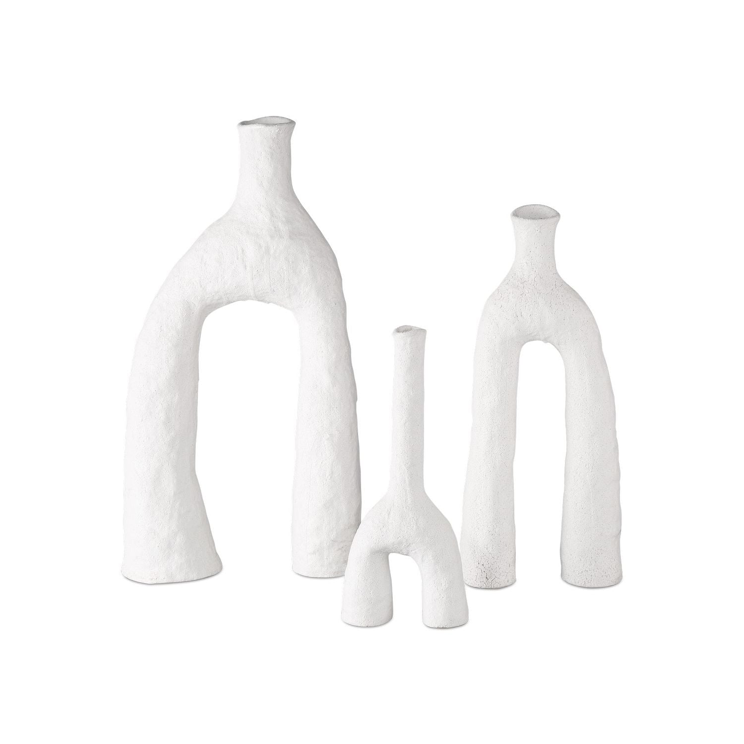 Currey and Company - 1200-0889 - Vase Set of 3 - Zante Vase Set of 3 - Matte White