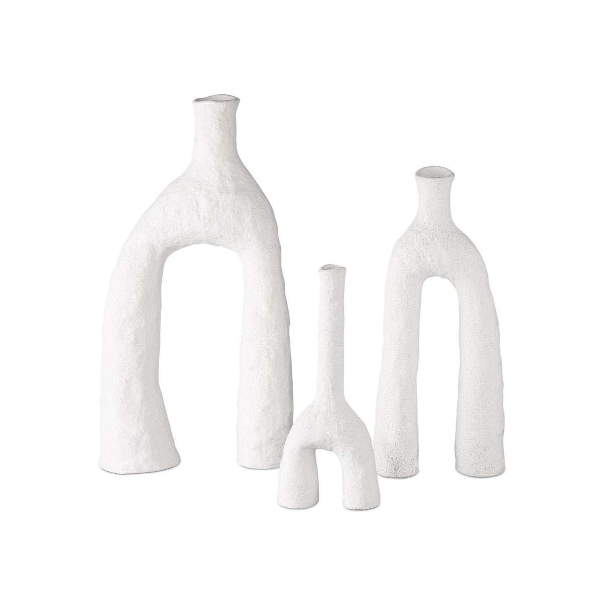 Currey and Company - 1200-0889 - Vase Set of 3 - Zante Vase Set of 3 - Matte White