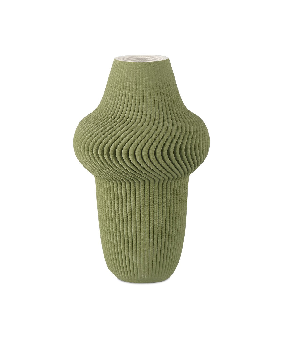 Currey and Company - 1200-0895 - Vase - Green Plisse Collection - Green