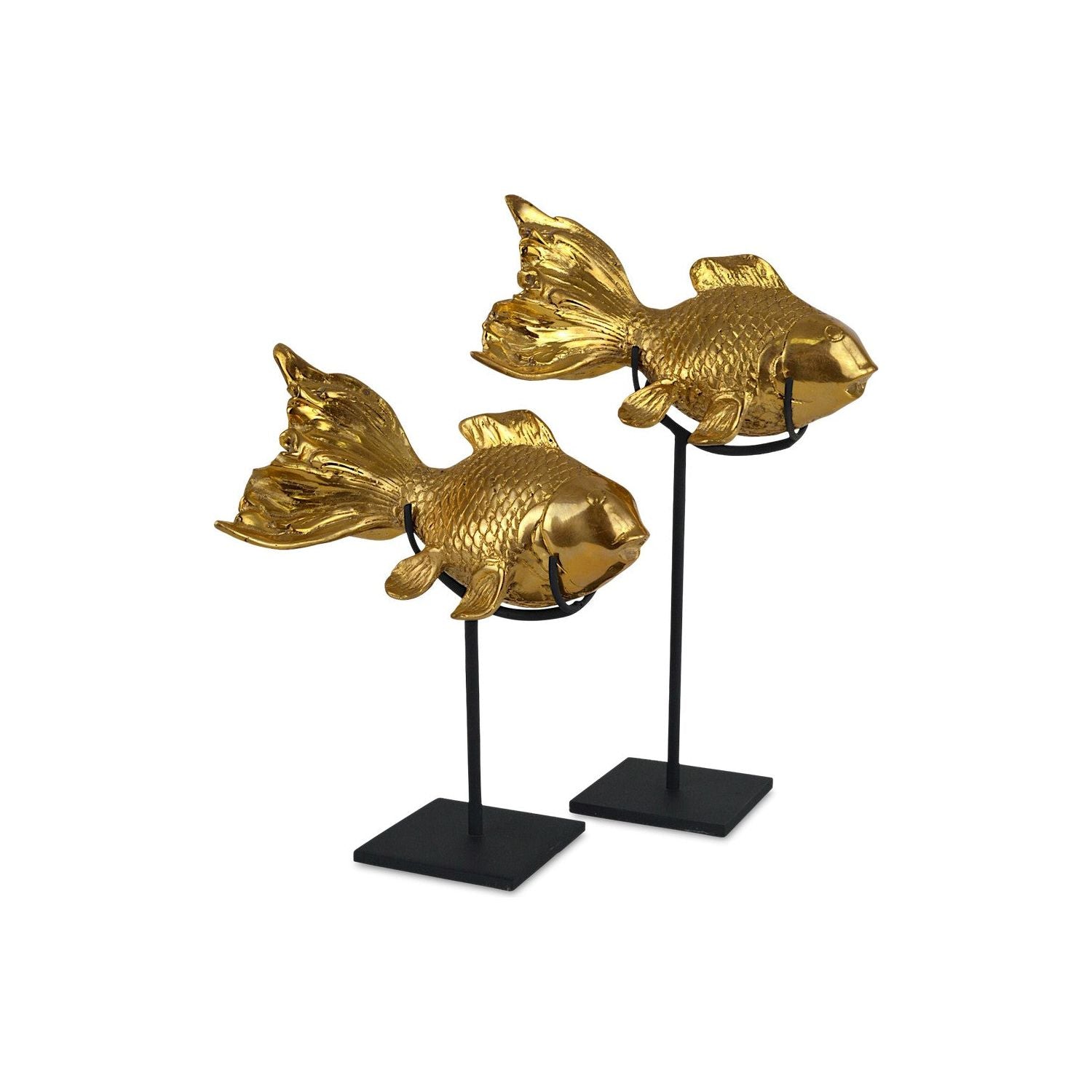 Currey and Company - 1200-0902 - Goldfish Set of 2 - Gold/Black