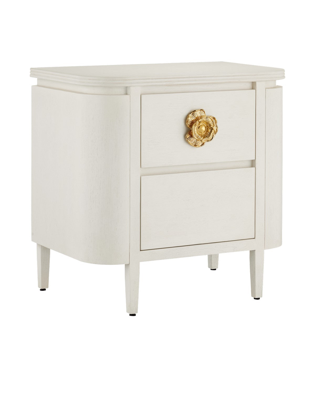 Table de chevet Currey and Company 3000-0279 Briallen en blanc cérusé/laiton