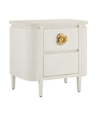 Table de chevet Currey and Company 3000-0279 Briallen en blanc cérusé/laiton