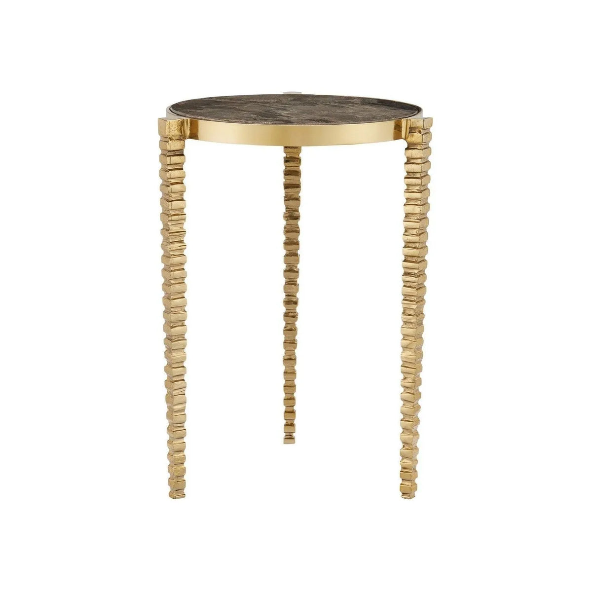 Currey and Company - 4000-0180 - Accent Table - Corrado - Polished Brass/Natural